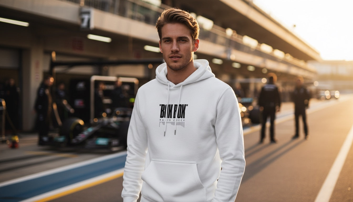 Hoodie - BOX BOX - White