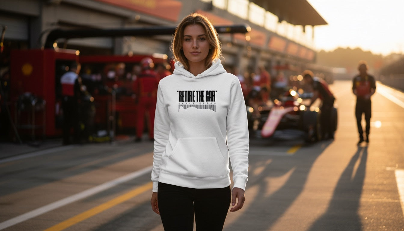 Hoodie - RETIRE CAR - White