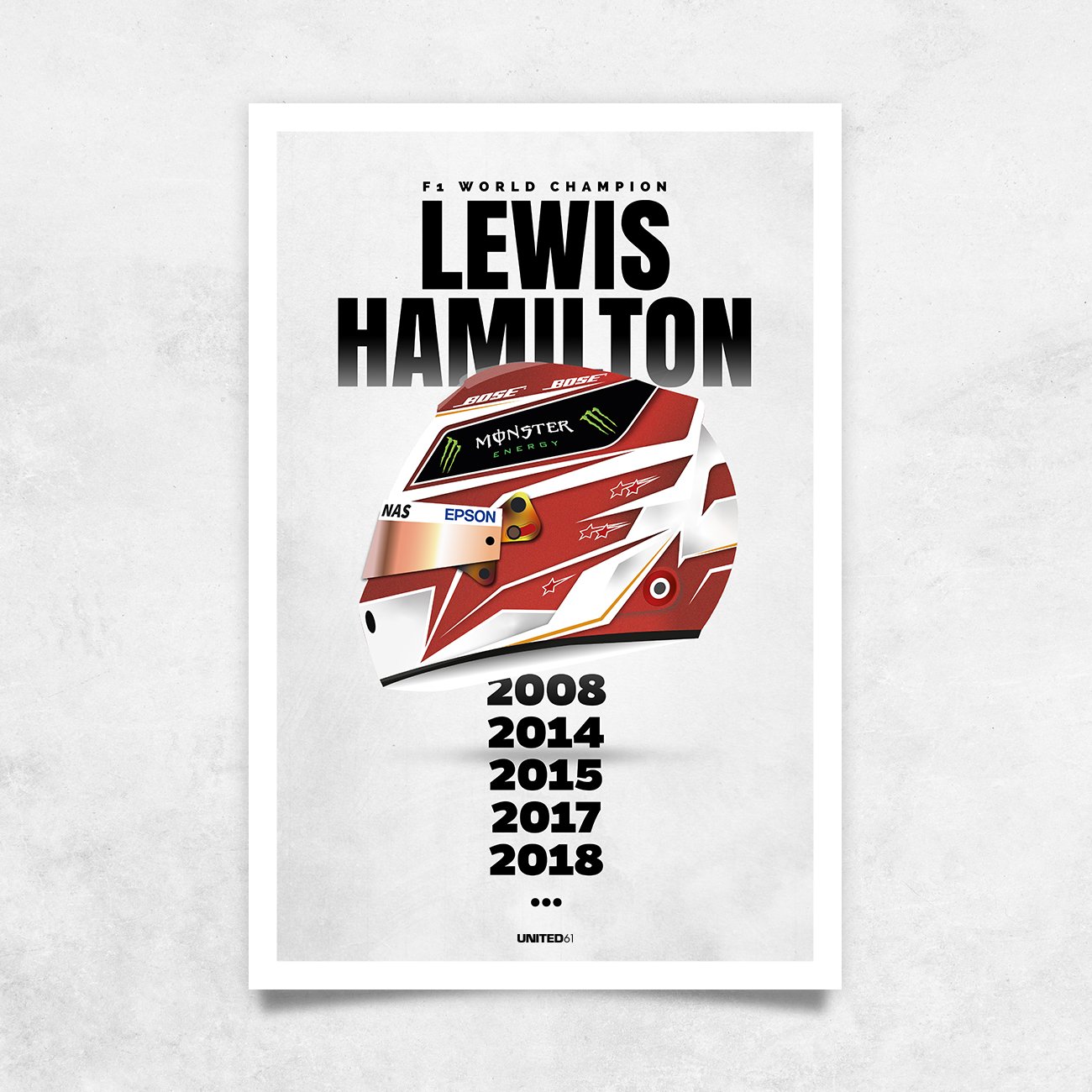 Toile & Poster F1 World Champion Lewis Hamilton - UNITED 61